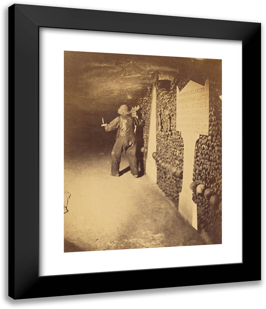 Bones from the Old Cemetery of Tour Saint Jacques Deposited 20x24 Black Modern Wood Framed Art Print Poster by Nadar, Gaspard
