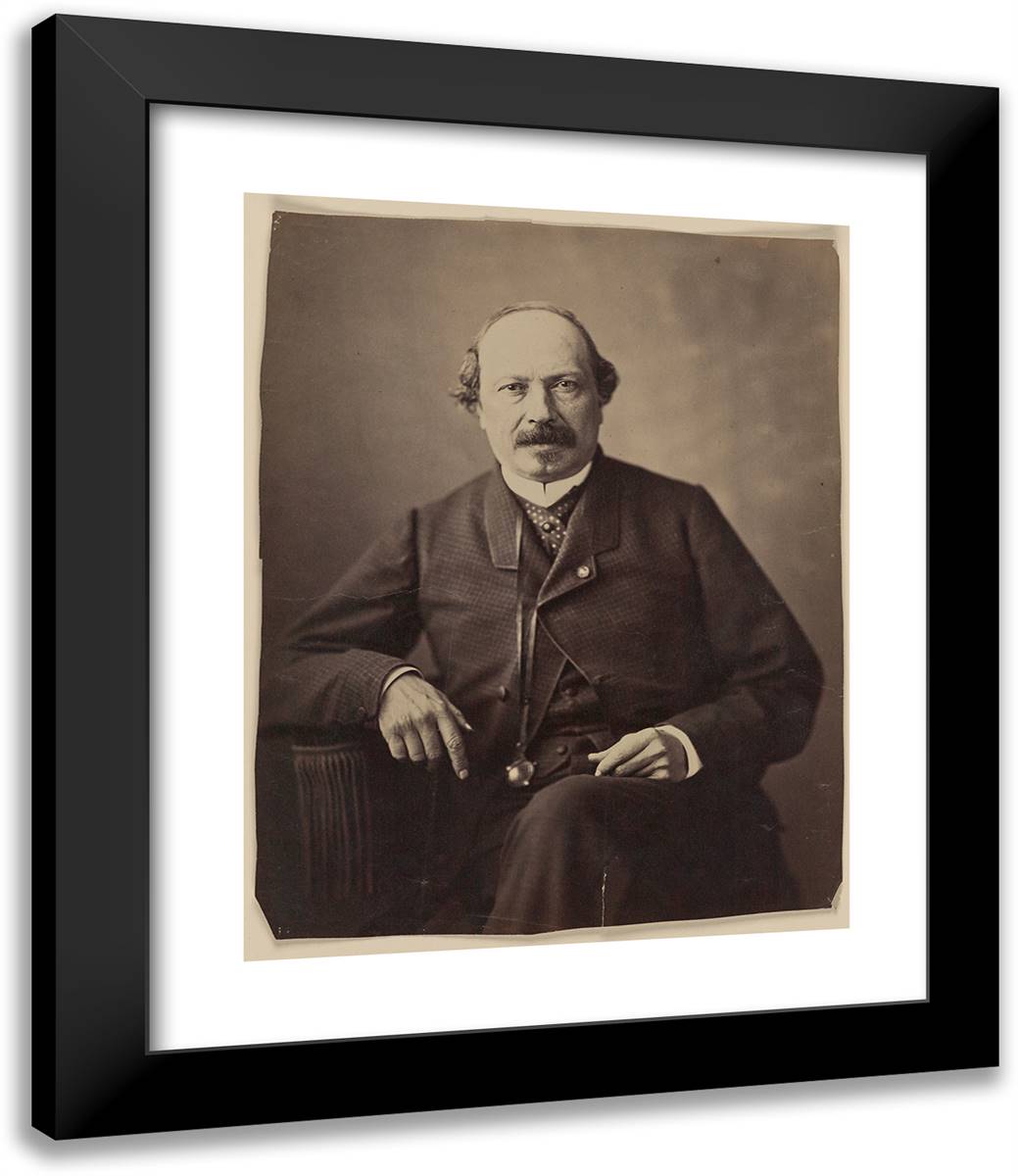 Francois Ponsard 20x24 Black Modern Wood Framed Art Print Poster by Nadar, Gaspard