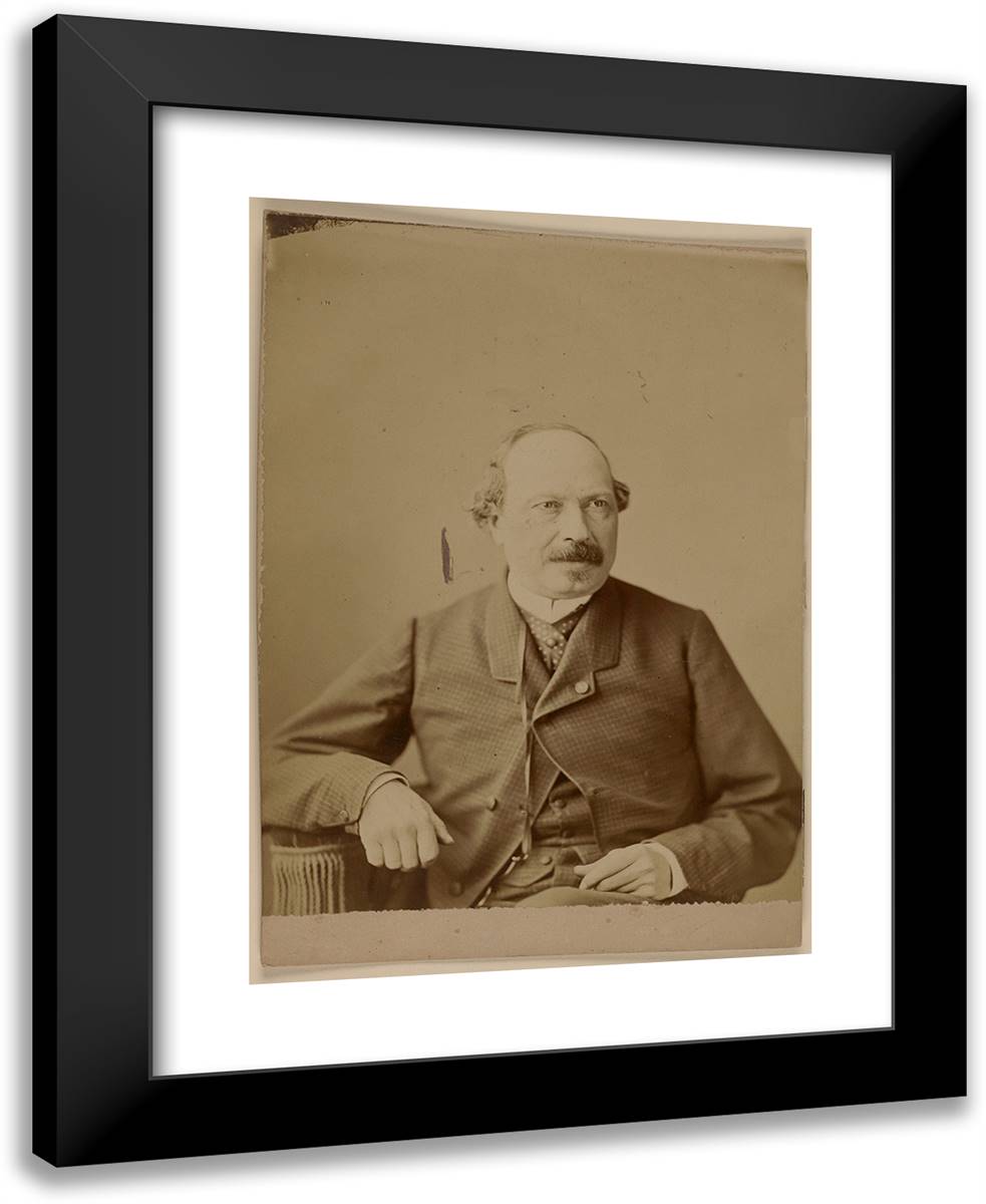 Francois Ponsard II 19x24 Black Modern Wood Framed Art Print Poster by Nadar, Gaspard