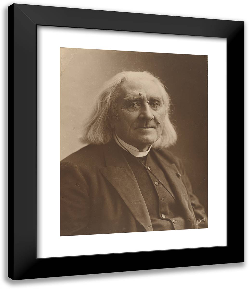 Franz Liszt 20x24 Black Modern Wood Framed Art Print Poster by Nadar, Gaspard