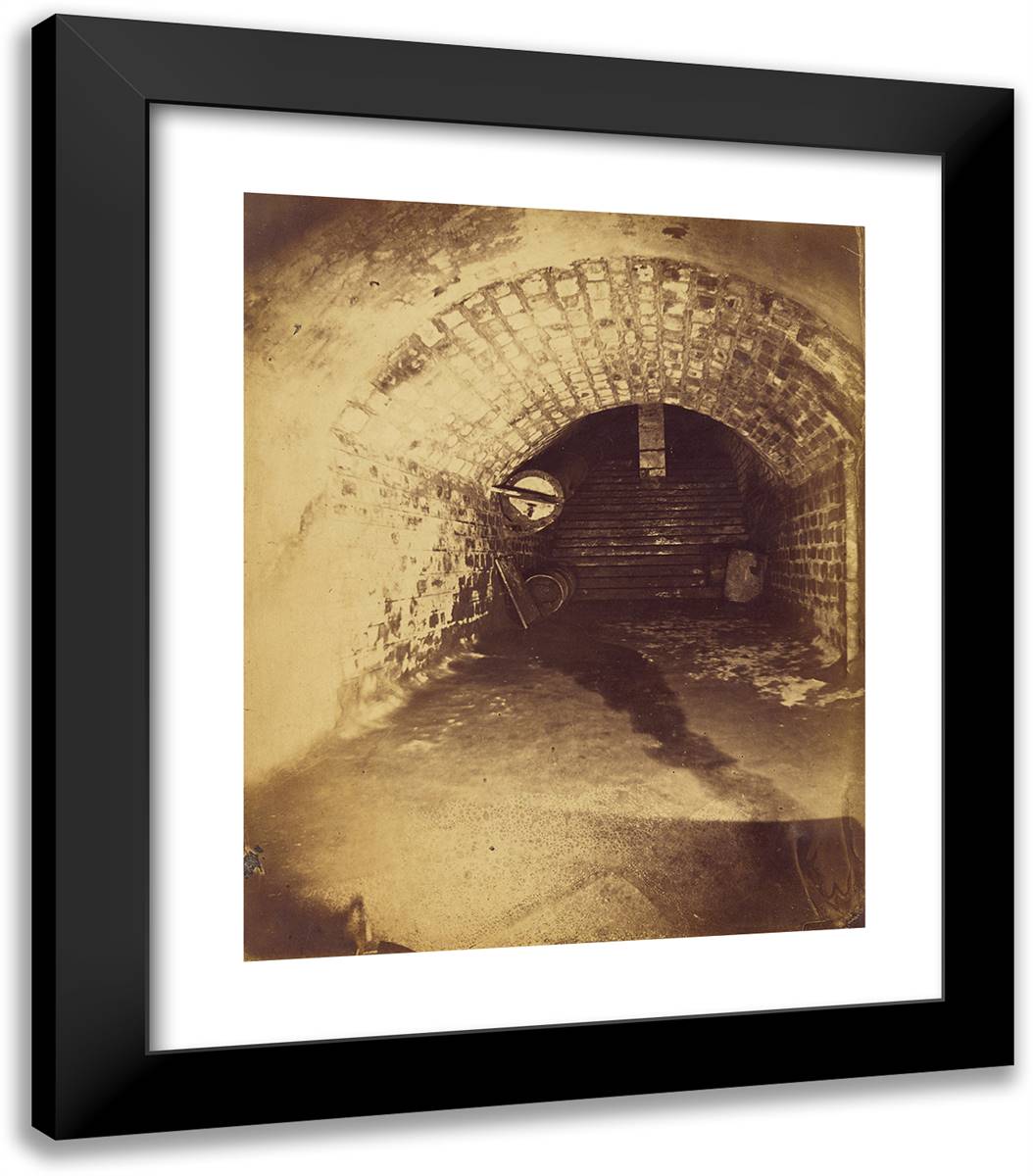 Galerie D'Acces Aux Egouts 20x23 Black Modern Wood Framed Art Print Poster by Nadar, Gaspard