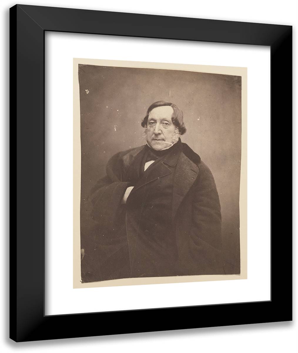 Gioachino Rossini 20x24 Black Modern Wood Framed Art Print Poster by Nadar, Gaspard