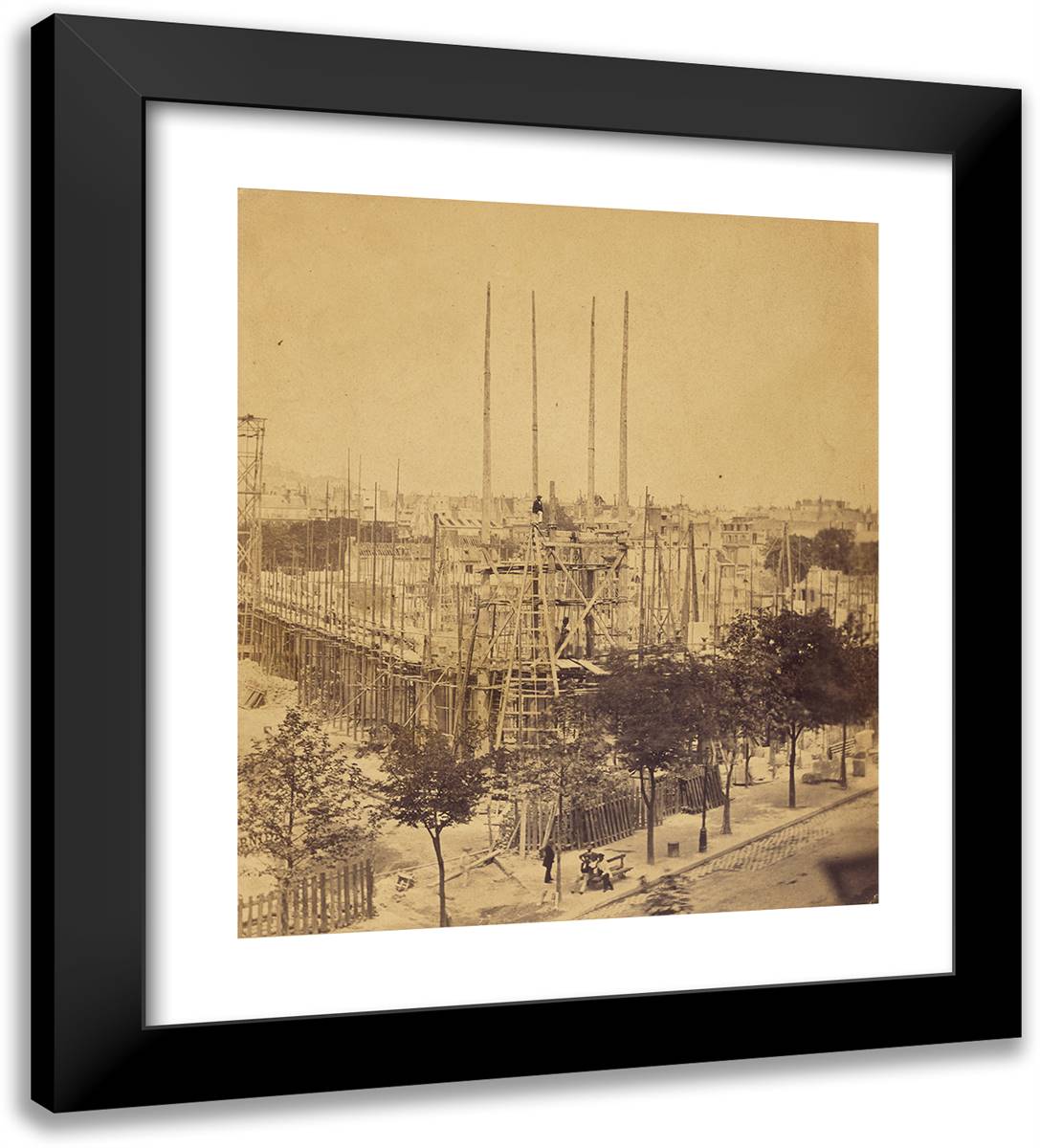 Hotel De La Saix 20x22 Black Modern Wood Framed Art Print Poster by Nadar, Gaspard