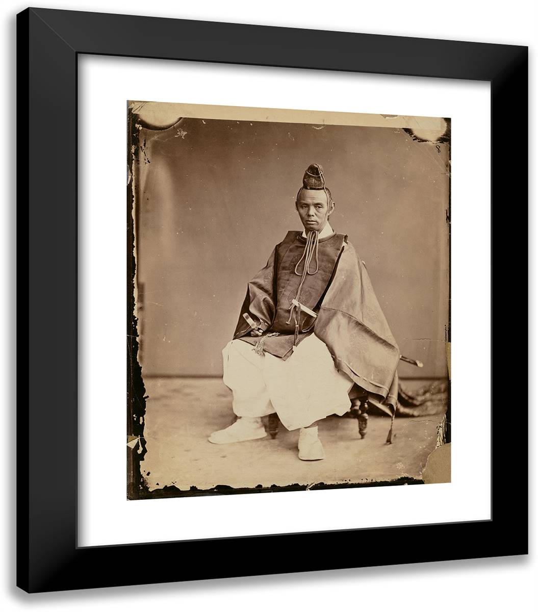 Japanese Man 20x23 Black Modern Wood Framed Art Print Poster by Nadar, Gaspard