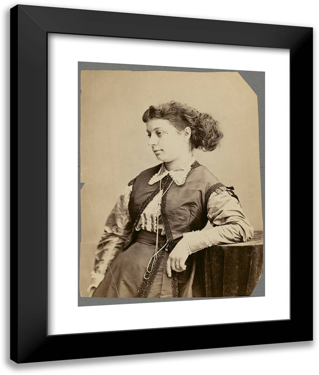 Mme Lina Sand (Nee Calamatta) 20x24 Black Modern Wood Framed Art Print Poster by Nadar, Gaspard