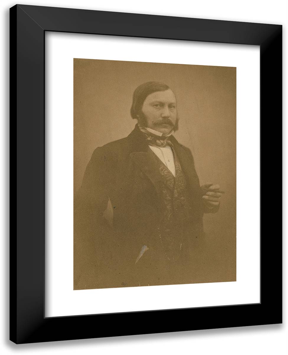 Portrait of a Man 19x24 Black Modern Wood Framed Art Print Poster by Nadar, Gaspard