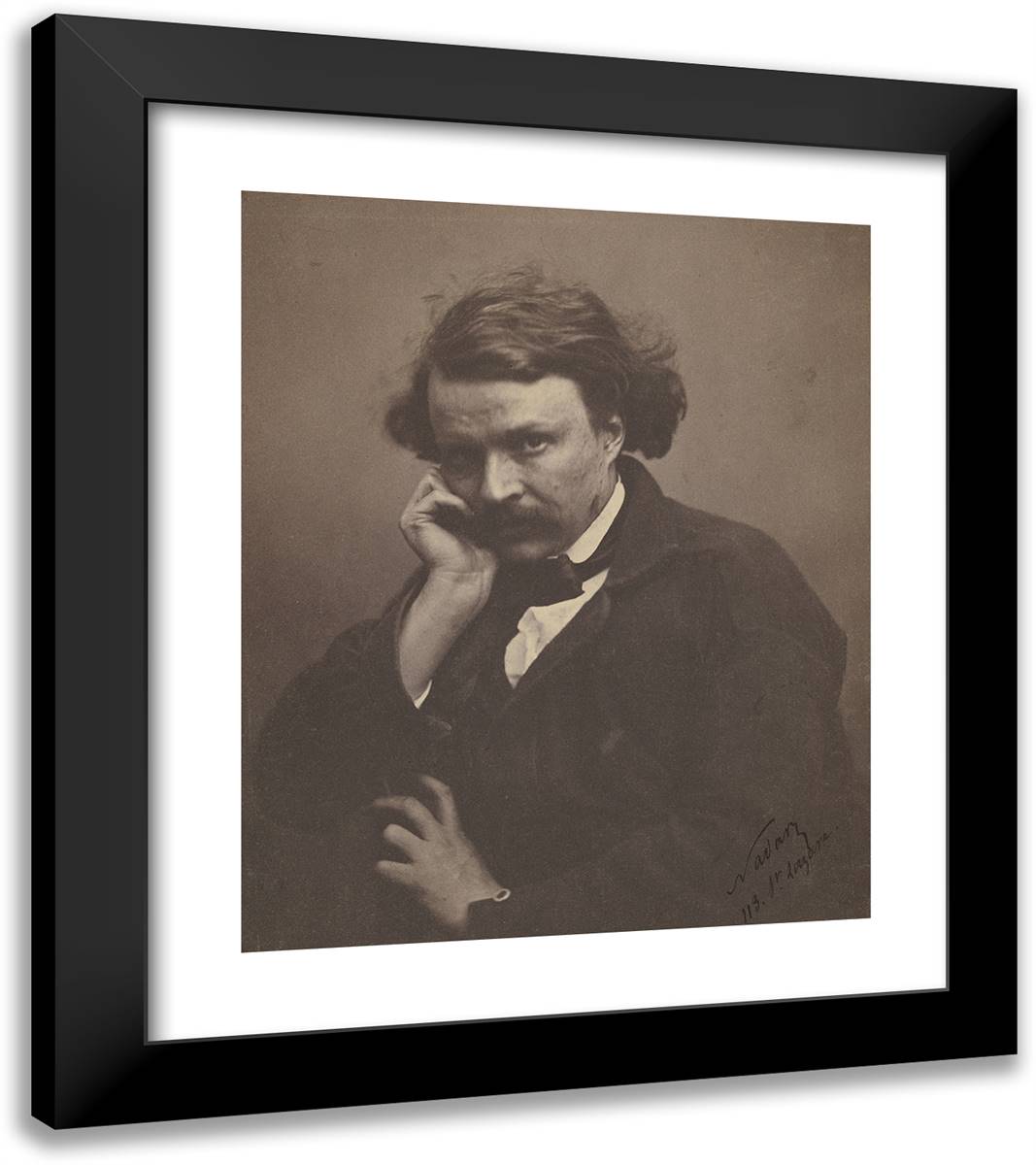 Self-Portrait 20x23 Black Modern Wood Framed Art Print Poster by Nadar, Gaspard