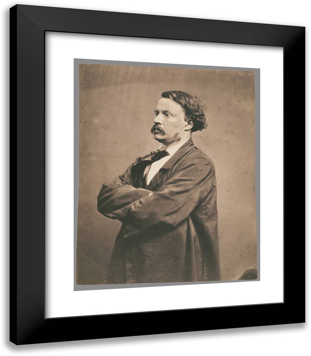 Self-Portrait in Smock Felix Nadar 20x23 Black Modern Wood Framed Art Print Poster by Nadar, Gaspard