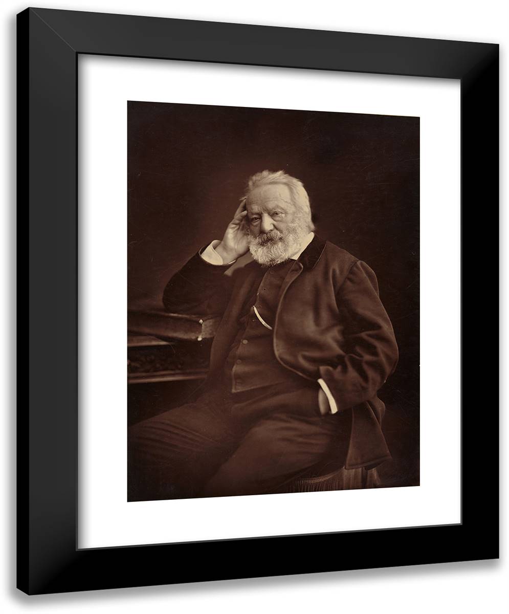 Victor Hugo 19x24 Black Modern Wood Framed Art Print Poster by Nadar, Gaspard