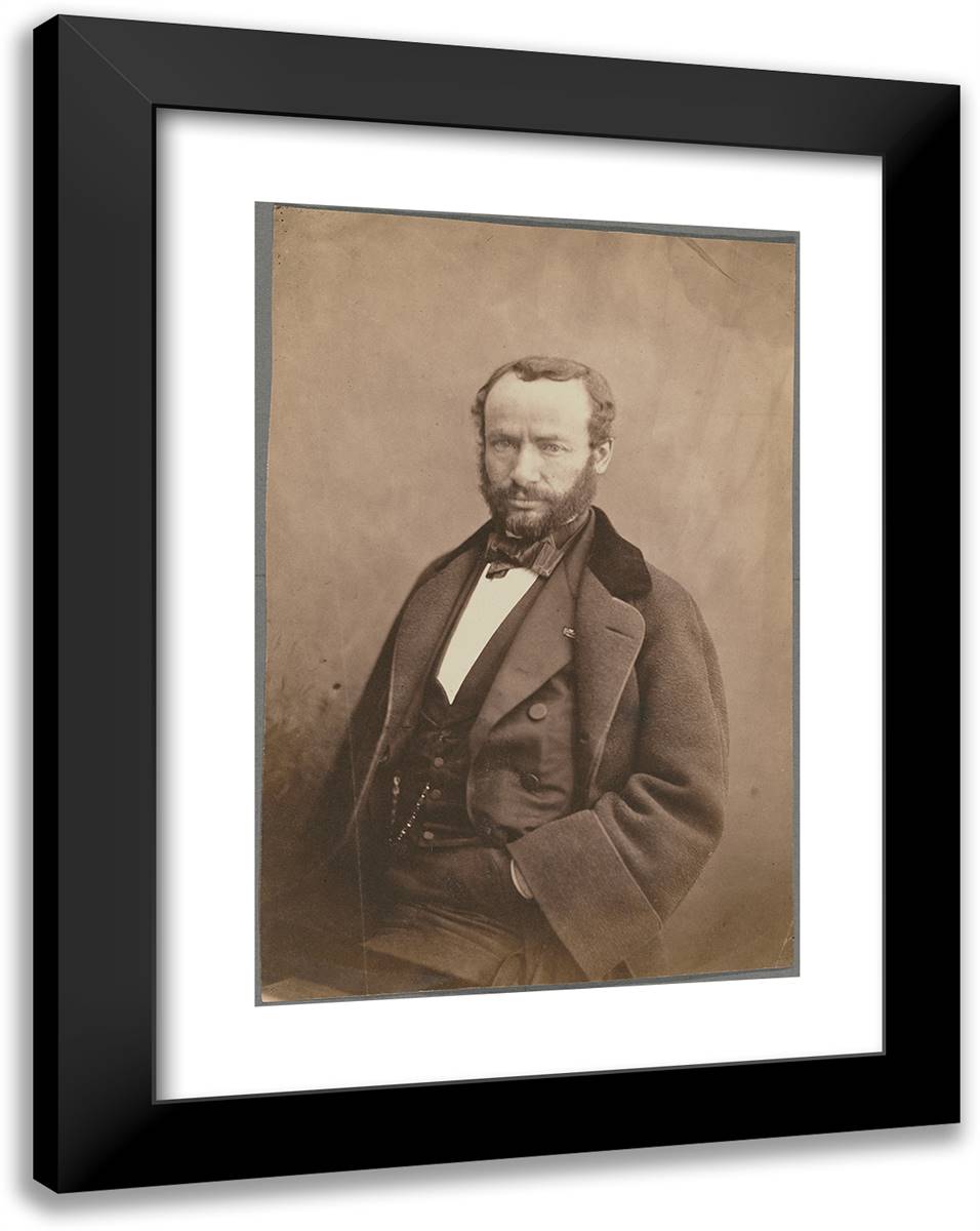 Vieuxtemps, VIoliniste 18x24 Black Modern Wood Framed Art Print Poster by Nadar, Gaspard