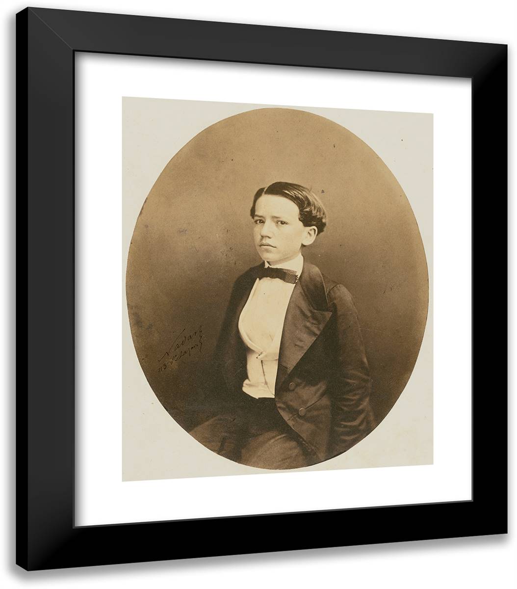 Young Boy 20x23 Black Modern Wood Framed Art Print Poster by Nadar, Gaspard