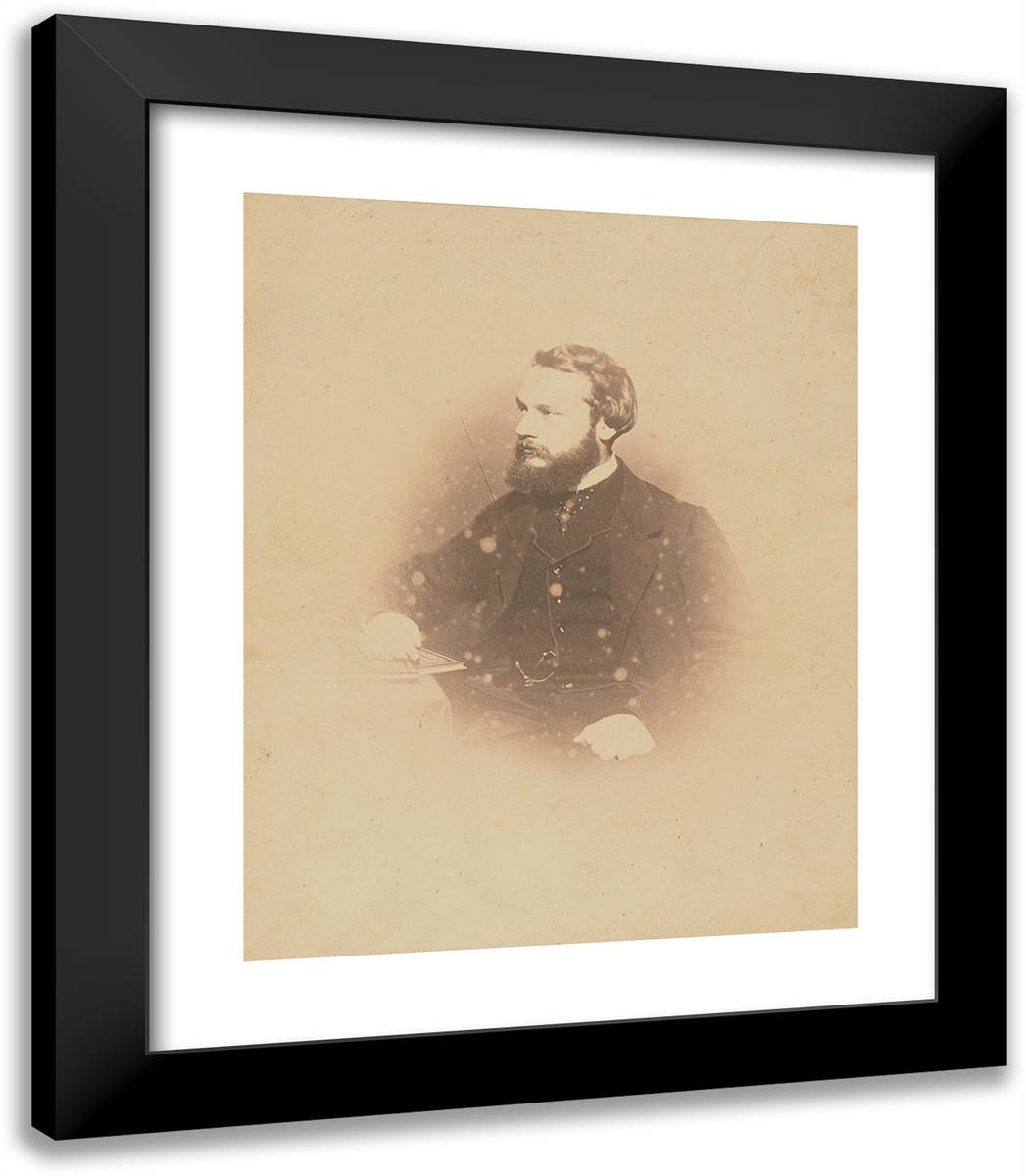 Young Man 20x23 Black Modern Wood Framed Art Print Poster by Nadar, Gaspard