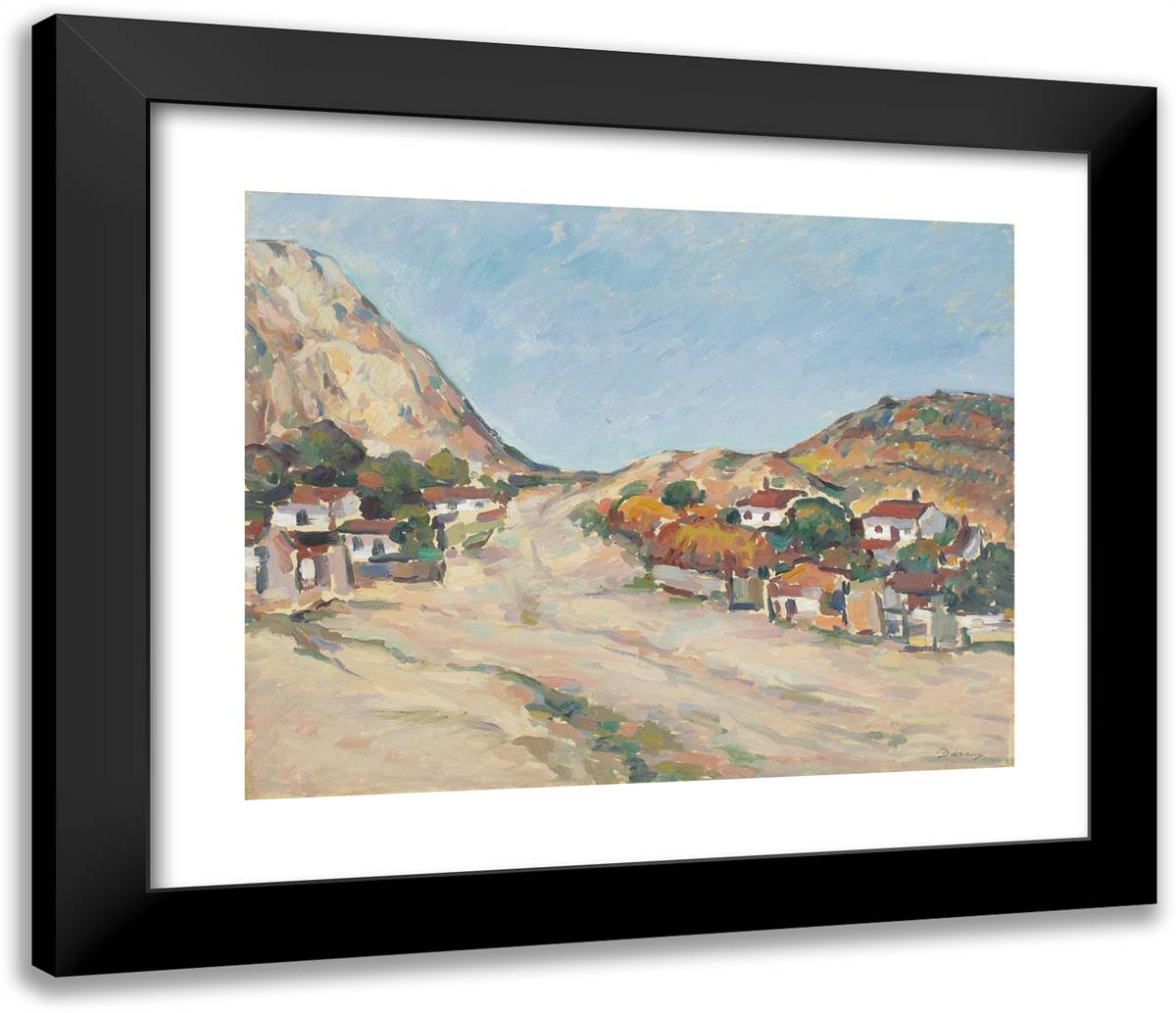 Balcic Hills 23x20 Black Modern Wood Framed Art Print Poster by Darascu, Nicolae