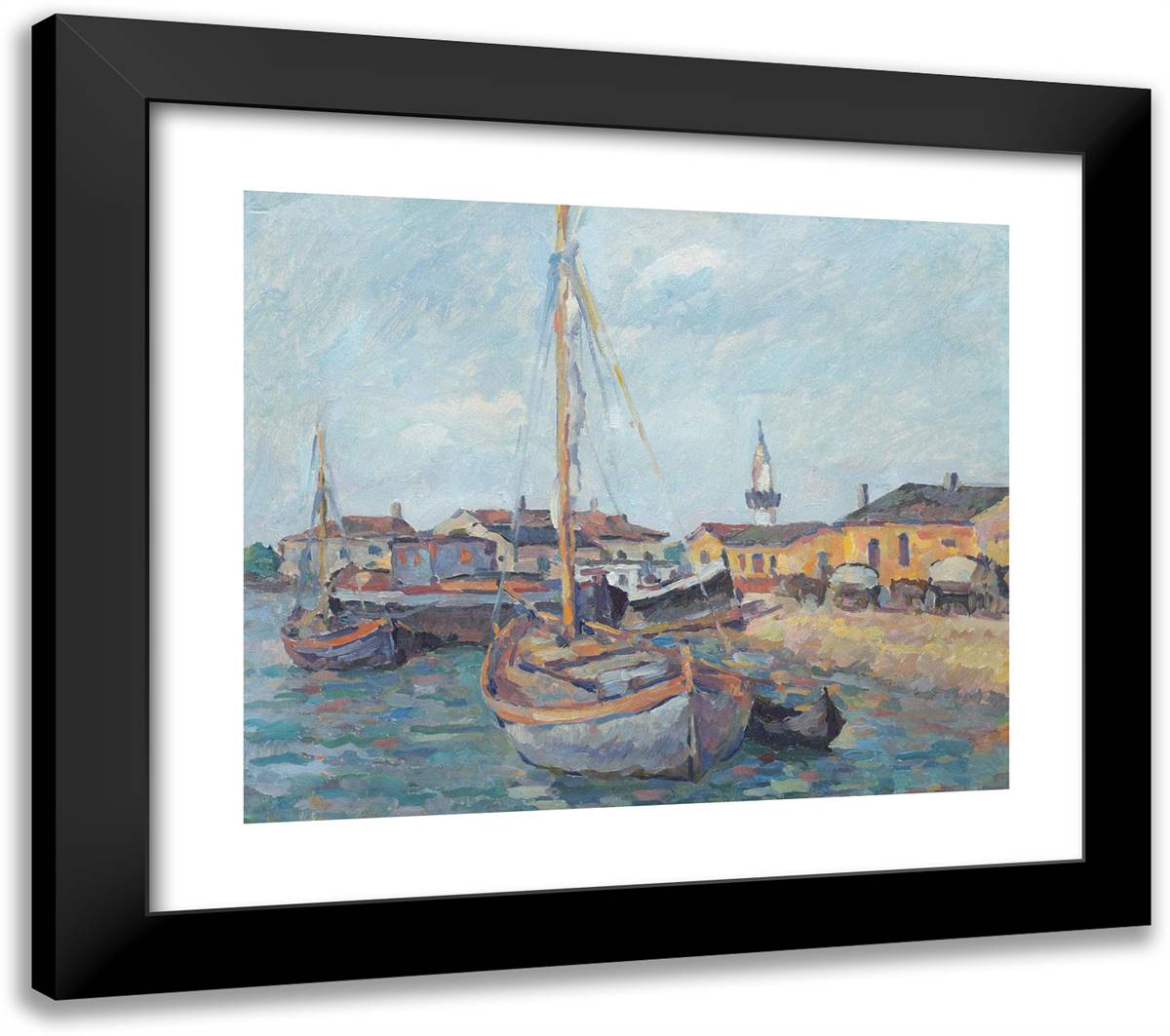 Cherhanale La Tulcea 23x20 Black Modern Wood Framed Art Print Poster by Darascu, Nicolae