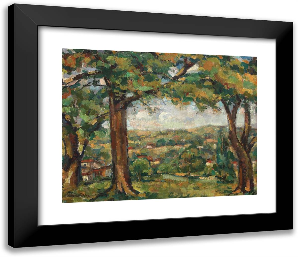 Landscape from Arges 23x20 Black Modern Wood Framed Art Print Poster by Darascu, Nicolae