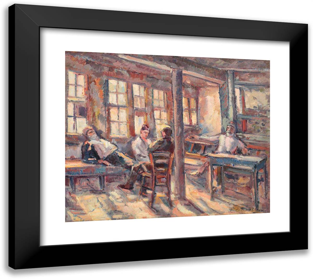 Mamut's Cafe 22x20 Black Modern Wood Framed Art Print Poster by Darascu, Nicolae