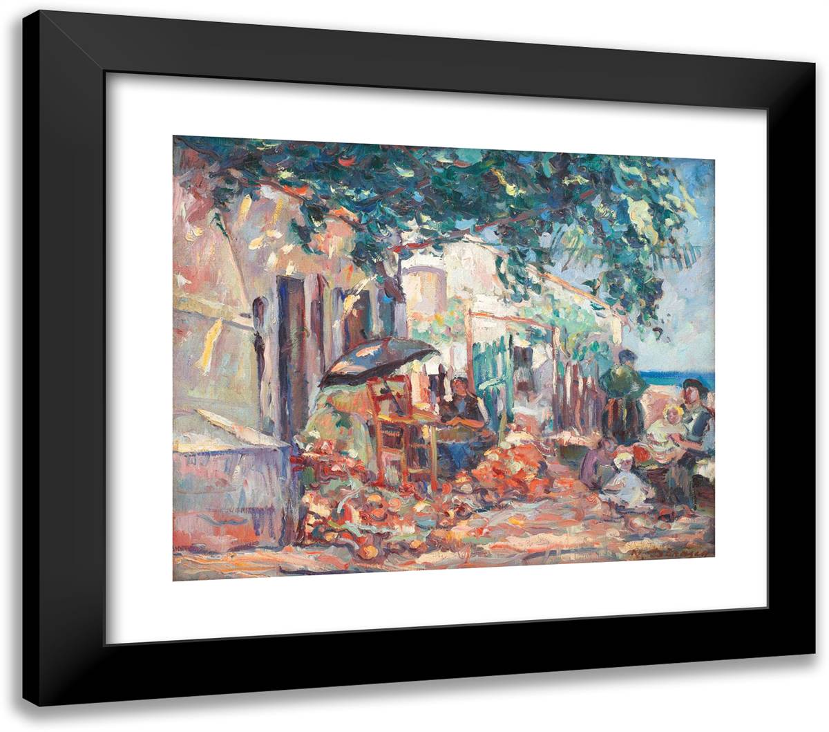 Mangalia Yard 23x20 Black Modern Wood Framed Art Print Poster by Darascu, Nicolae