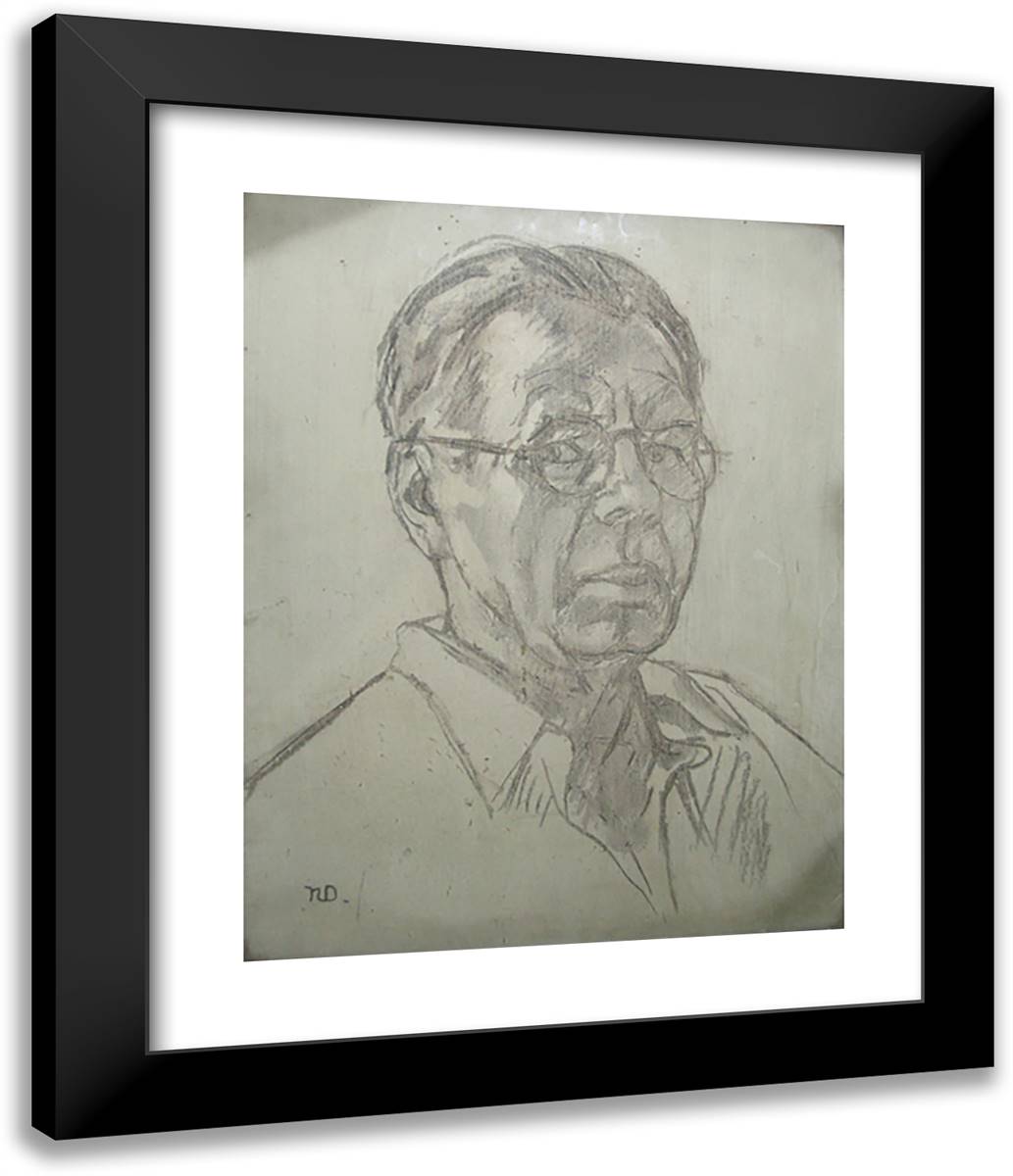 Self-Portrait 20x24 Black Modern Wood Framed Art Print Poster by Darascu, Nicolae