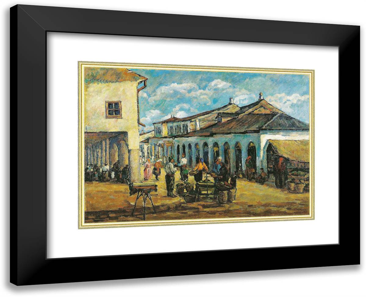 Tulcea Square 24x19 Black Modern Wood Framed Art Print Poster by Darascu, Nicolae