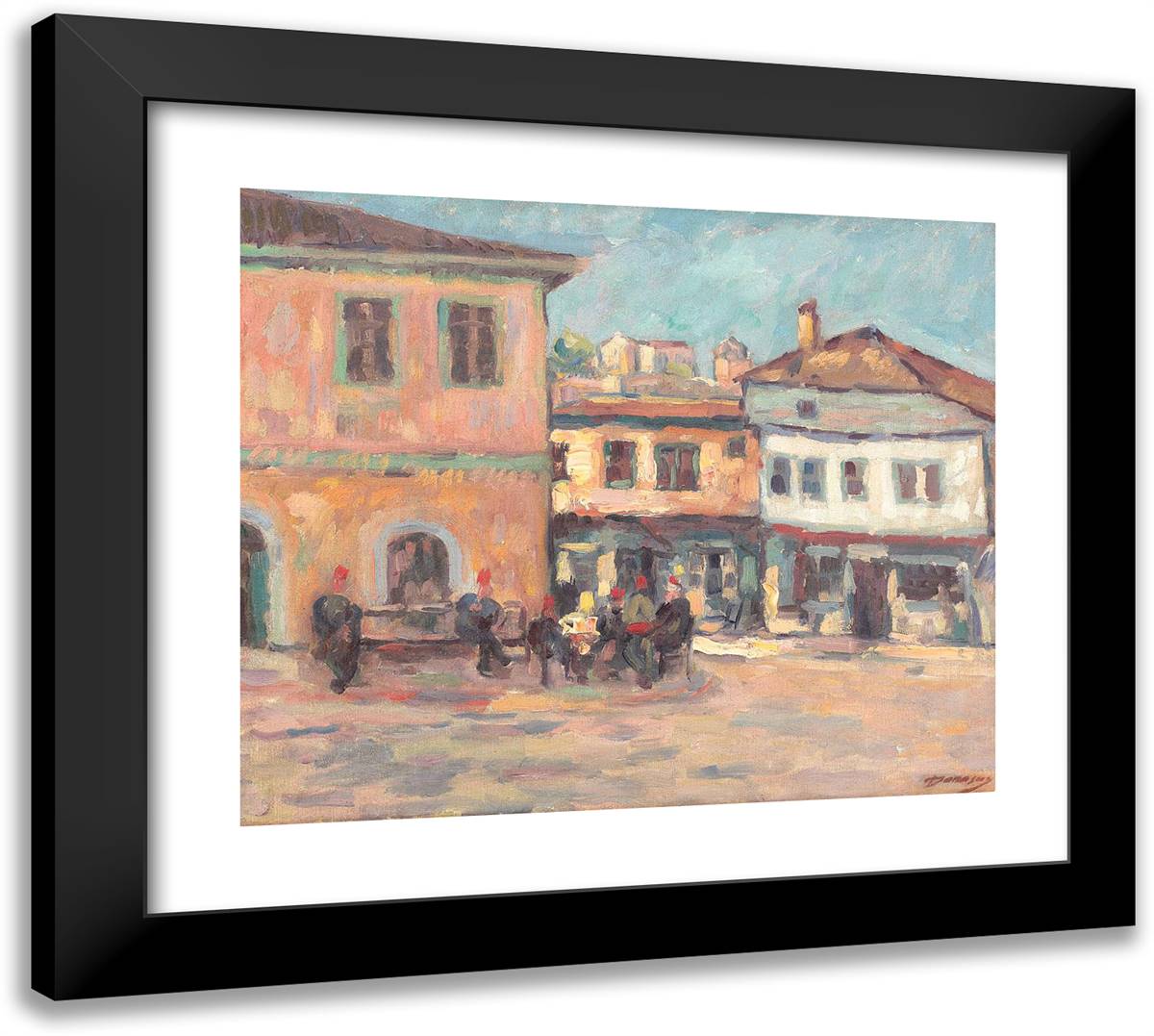 Turks in Tulcea 22x20 Black Modern Wood Framed Art Print Poster by Darascu, Nicolae