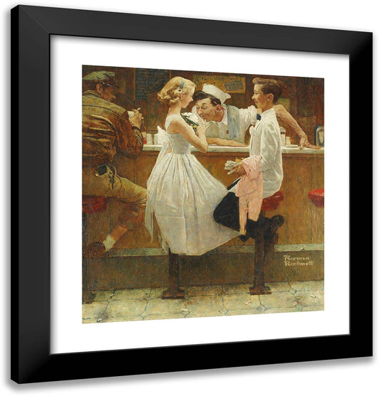 After the Prom 20x21 Black Modern Wood Framed Art Print Poster by Rockwell, Norman