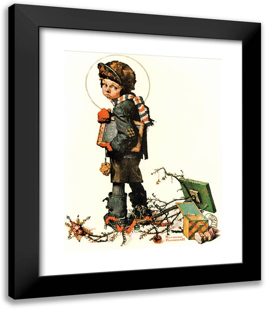 Back to School 20x24 Black Modern Wood Framed Art Print Poster by Rockwell, Norman