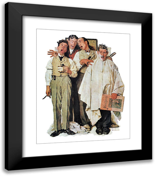 Barbershop Quartet 20x23 Black Modern Wood Framed Art Print Poster by Rockwell, Norman