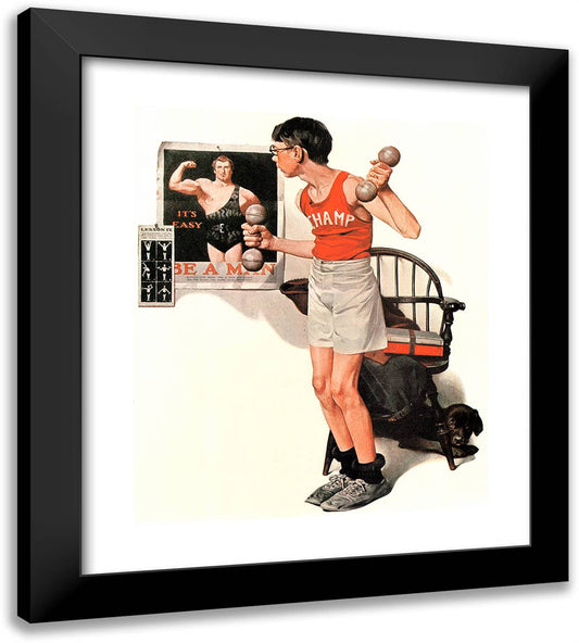 Be a Man 20x22 Black Modern Wood Framed Art Print Poster by Rockwell, Norman