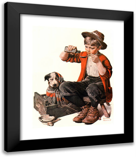 Bedside Manner 20x24 Black Modern Wood Framed Art Print Poster by Rockwell, Norman