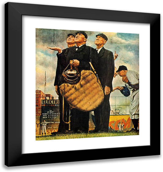 Bottom of the Sixth 20x21 Black Modern Wood Framed Art Print Poster by Rockwell, Norman