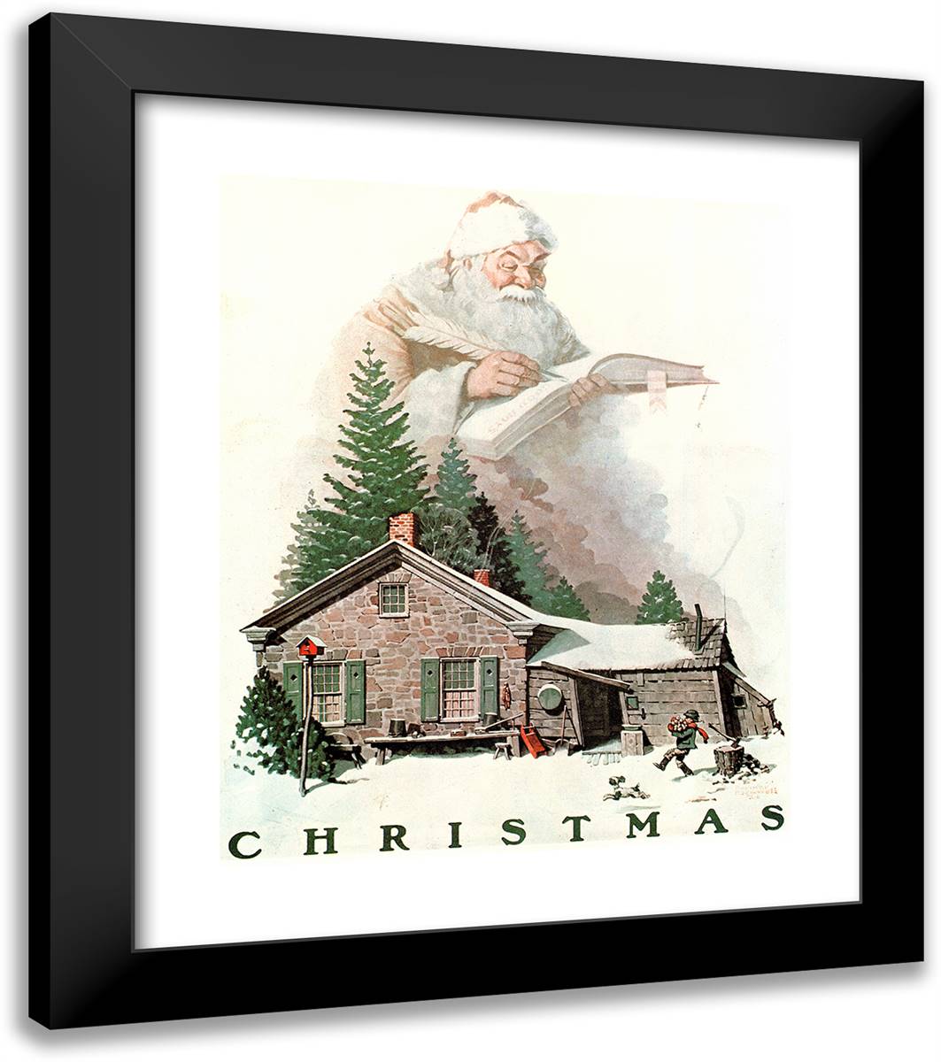 Christmas 20x23 Black Modern Wood Framed Art Print Poster by Rockwell, Norman