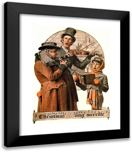 Christmas Carol 20x23 Black Modern Wood Framed Art Print Poster by Rockwell, Norman