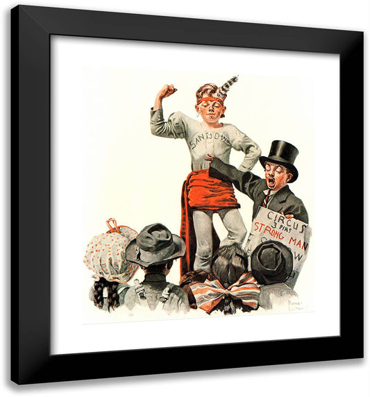 Circus Strongman 20x22 Black Modern Wood Framed Art Print Poster by Rockwell, Norman