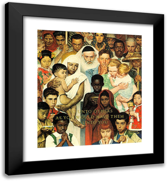 Do Unto Others 20x22 Black Modern Wood Framed Art Print Poster by Rockwell, Norman