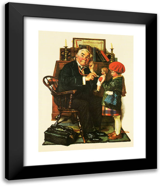 Doctor and Doll 20x24 Black Modern Wood Framed Art Print Poster by Rockwell, Norman