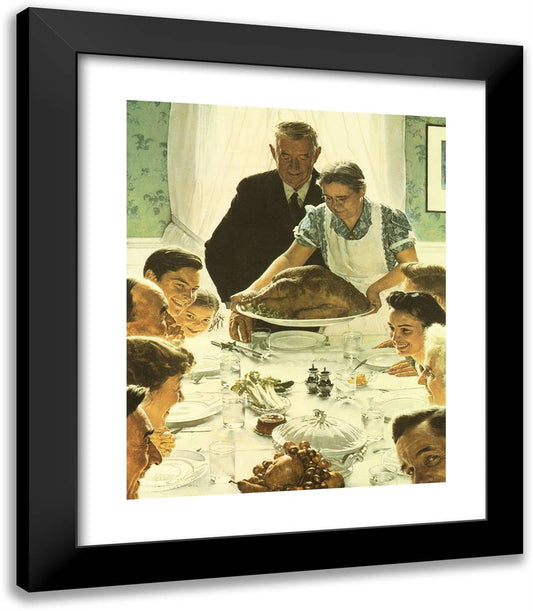 Freedom from Want 20x23 Black Modern Wood Framed Art Print Poster by Rockwell, Norman