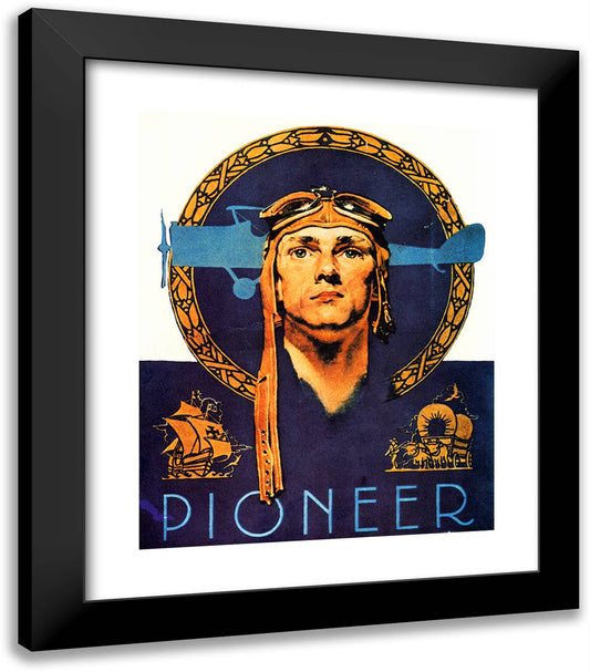 Pioneer 20x23 Black Modern Wood Framed Art Print Poster by Rockwell, Norman
