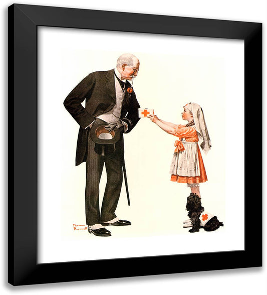 Red Cross Volunteer 20x22 Black Modern Wood Framed Art Print Poster by Rockwell, Norman