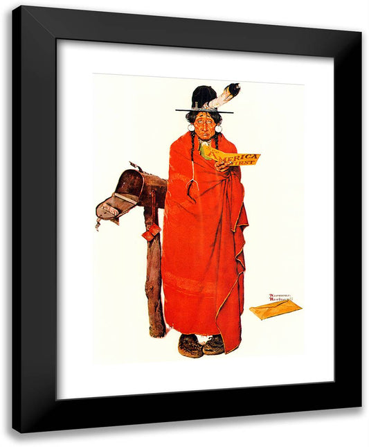 See America First 19x24 Black Modern Wood Framed Art Print Poster by Rockwell, Norman