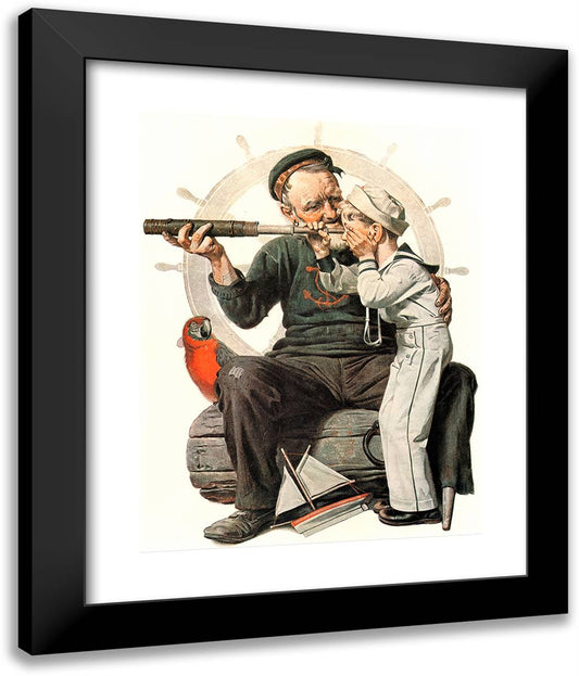 Settin One's Sights 20x24 Black Modern Wood Framed Art Print Poster by Rockwell, Norman