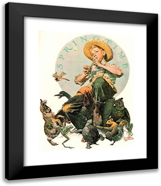 Spring Time 20x24 Black Modern Wood Framed Art Print Poster by Rockwell, Norman