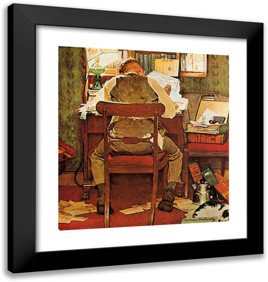 Taxes - 1945 20x21 Black Modern Wood Framed Art Print Poster by Rockwell, Norman