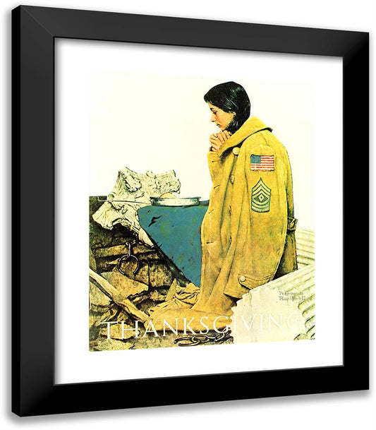 Thanksgiving 20x23 Black Modern Wood Framed Art Print Poster by Rockwell, Norman