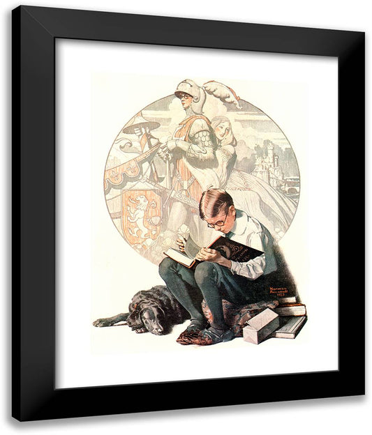 The Age of Romance 20x24 Black Modern Wood Framed Art Print Poster by Rockwell, Norman