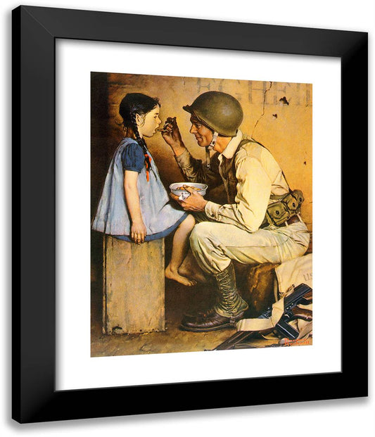 The American Way 20x24 Black Modern Wood Framed Art Print Poster by Rockwell, Norman