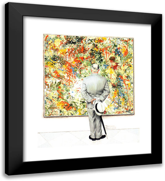 The Connoisseur 20x22 Black Modern Wood Framed Art Print Poster by Rockwell, Norman