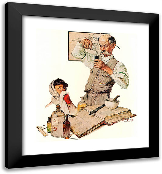 The Druggist 20x22 Black Modern Wood Framed Art Print Poster by Rockwell, Norman