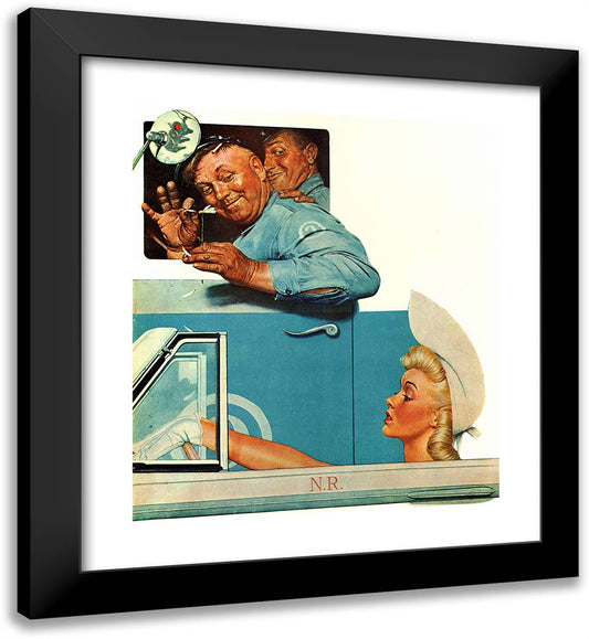 The Flirts 20x22 Black Modern Wood Framed Art Print Poster by Rockwell, Norman