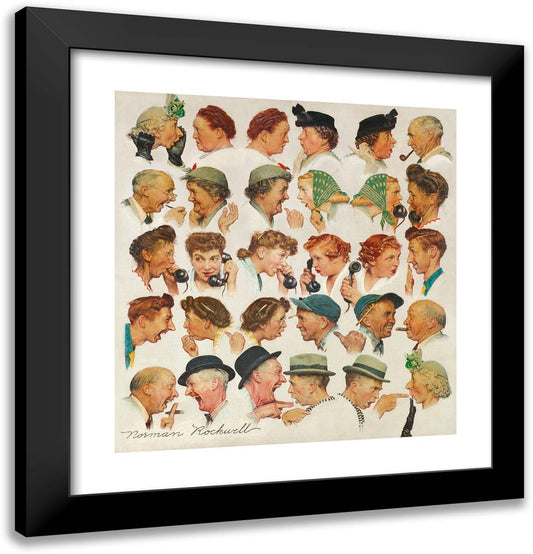 The Gossips 20x21 Black Modern Wood Framed Art Print Poster by Rockwell, Norman