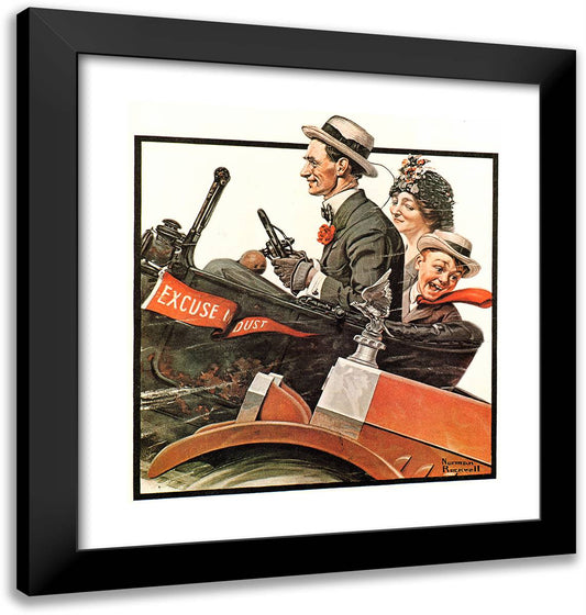 The Open Road 20x21 Black Modern Wood Framed Art Print Poster by Rockwell, Norman